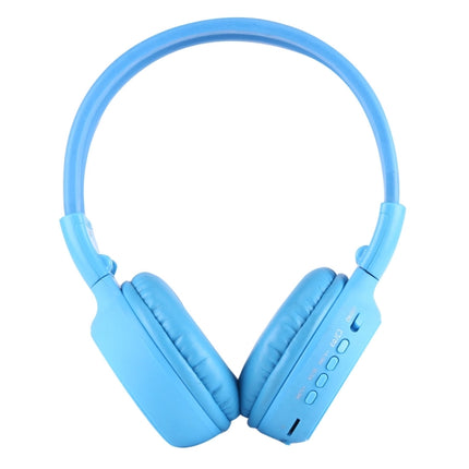 BS-N65 Headband Folding Stereo HiFi Wireless Headphone Headset with LCD Screen & TF Card Slot & LED Indicator Light & FM Function(Blue)-garmade.com