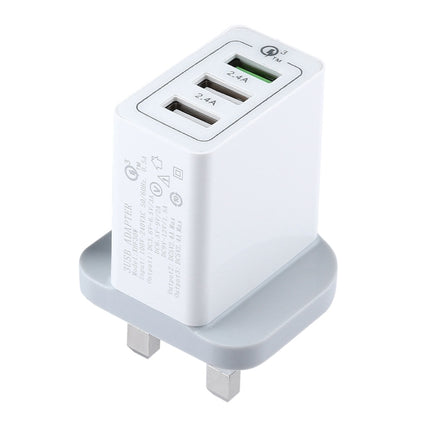 3 USB Ports (3A + 2.4A + 2.4A) Quick Charger QC 3.0 Travel Charger, UK Plug, For iPhone, iPad, Samsung, HTC, Sony, Nokia, LG and other Smartphones-garmade.com