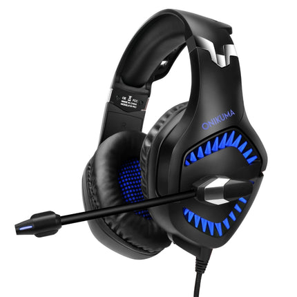 ONIKUMA K1 PRO Stereo Surround Gaming Headphone with Microphone & LED Lights(Black Blue)-garmade.com