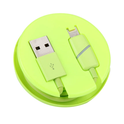 1m Circular Bobbin Gift Box Style 8 Pin to USB Data Sync Cable with Indicator for iPhone, iPad(Green)-garmade.com