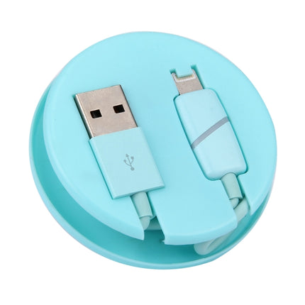 1m Circular Bobbin Gift Box Style 8 Pin to USB Data Sync Cable with Indicator for iPhone, iPad(Blue)-garmade.com