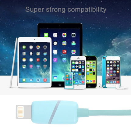 1m Circular Bobbin Gift Box Style 8 Pin to USB Data Sync Cable with Indicator for iPhone, iPad(Blue)-garmade.com