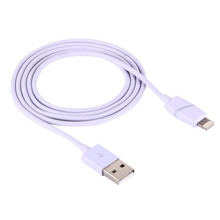 1m Circular Bobbin Gift Box Style 8 Pin to USB Data Sync Cable with Indicator for iPhone, iPad(Purple)-garmade.com