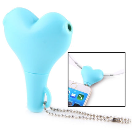 1 Male to 2 Females 3.5mm Jack Plug Multi-function Heart Shaped Earphone Audio Video Splitter Adapter with Key Chain for iPhone, iPad, iPod, Samsung, Xiaomi, HTC and Other 3.5 mm Audio Interface Electronic Digital Products(Blue)-garmade.com