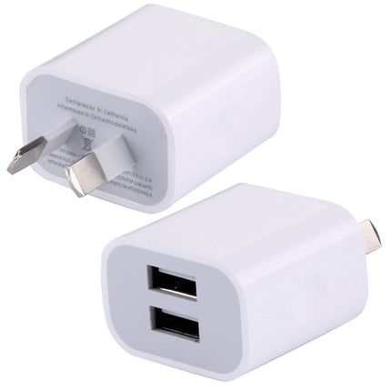 5V 2A High Compatibility 2 USB Ports Charger, AU Plug(White)-garmade.com