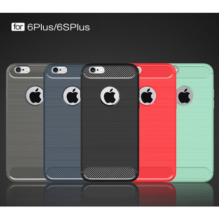 For iPhone 6 Plus & 6s Plus Brushed Texture Fiber TPU Rugged Armor Protective Case(Black)-garmade.com