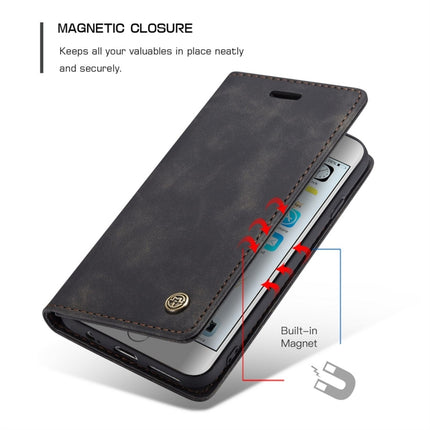 CaseMe-013 Multifunctional Retro Frosted Horizontal Flip Leather Case for iPhone 6 Plus / 6s Plus, with Card Slot & Holder & Wallet(Black)-garmade.com