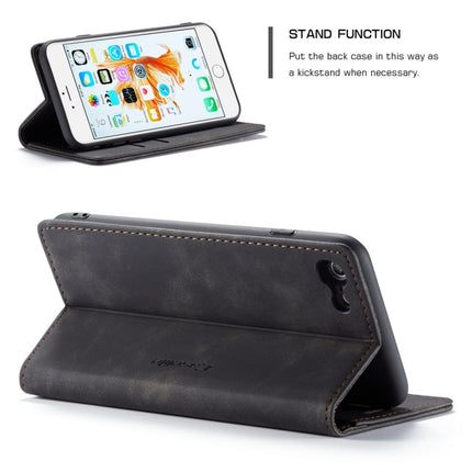 CaseMe-013 Multifunctional Retro Frosted Horizontal Flip Leather Case for iPhone 6 Plus / 6s Plus, with Card Slot & Holder & Wallet(Black)-garmade.com