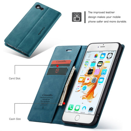 CaseMe-013 Multifunctional Retro Frosted Horizontal Flip Leather Case for iPhone 6 Plus / 6s Plus, with Card Slot & Holder & Wallet(Blue)-garmade.com