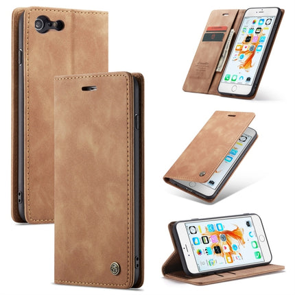 CaseMe-013 Multifunctional Retro Frosted Horizontal Flip Leather Case for iPhone 6 Plus / 6s Plus, with Card Slot & Holder & Wallet(Brown)-garmade.com