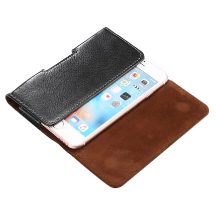 5.7 inch Litchi Texture Vertical Flip Thwartwise Genuine Leather Case / Waist Bag with Rotatable Back Splint for iPhone 7 & 6s Plus & 6 Plus-garmade.com