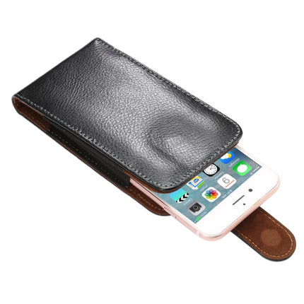 5.7 inch Litchi Texture Vertical Flip Upright Genuine Leather Case / Waist Bag with Rotatable Back Splint for iPhone 7 & 6s Plus & 6 Plus-garmade.com