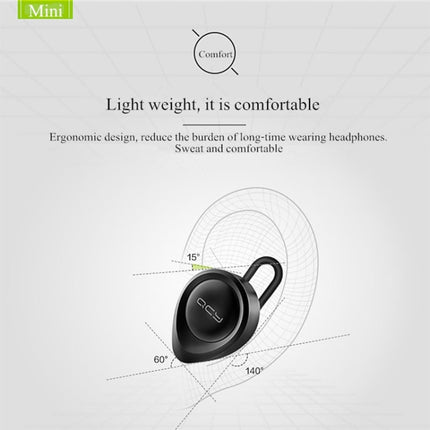 QCY J11 Universal Driving Wireless Bluetooth 4.1 Earphone with Mic for Smart Phones or Other Bluetooth Devices, Effective Bluetooth Distance: 10M(Black)-garmade.com