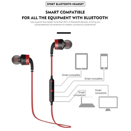 AWEI A960BL Wireless Sport Bluetooth Earphone with Wire Control, Support Handfree Call(Silver)-garmade.com