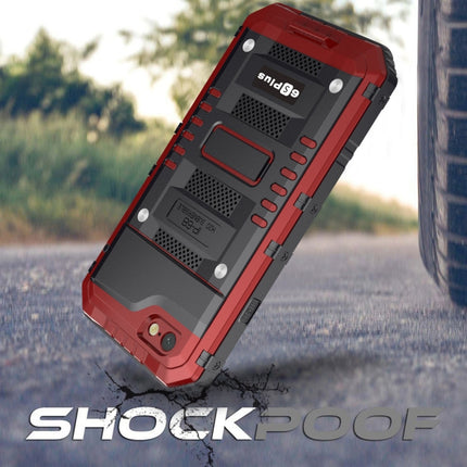 Waterproof Dustproof Shockproof Zinc Alloy + Silicone Case for iPhone 6 Plus & 6s Plus (Red)-garmade.com