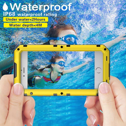 Waterproof Dustproof Shockproof Zinc Alloy + Silicone Case for iPhone 6 Plus & 6s Plus (Yellow)-garmade.com