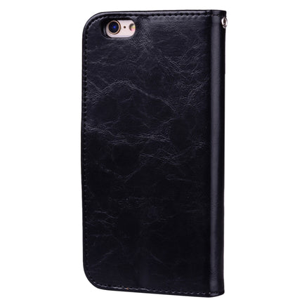For iPhone 6 Plus & 6s Plus Business Style Oil Wax Texture Horizontal Flip Leather Case with Holder & Card Slots & Wallet (Black)-garmade.com