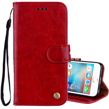For iPhone 6 Plus & 6s Plus Business Style Oil Wax Texture Horizontal Flip Leather Case with Holder & Card Slots & Wallet (Red)-garmade.com