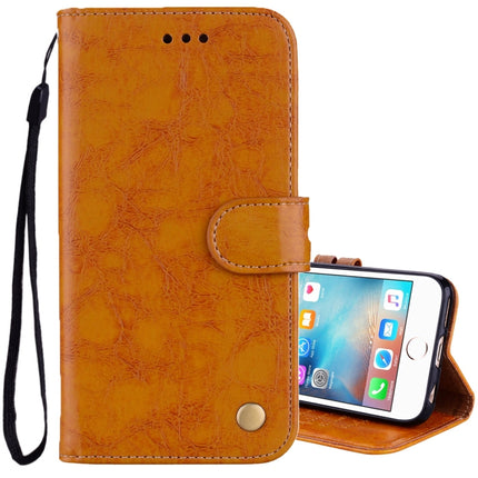 For iPhone 6 Plus & 6s Plus Business Style Oil Wax Texture Horizontal Flip Leather Case with Holder & Card Slots & Wallet (Yellow)-garmade.com