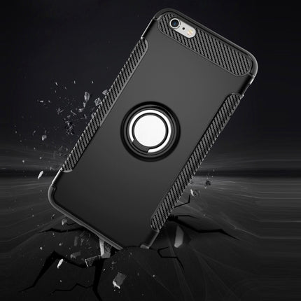 For iPhone 6 Plus & 6s Plus Magnetic 360 Degree Rotation Ring Armor Protective Case(Black)-garmade.com