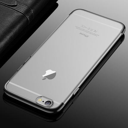 CAFELE For iPhone 6 Plus & 6s Plus Color Electroplating TPU Soft Protective Back Cover Case(Black)-garmade.com