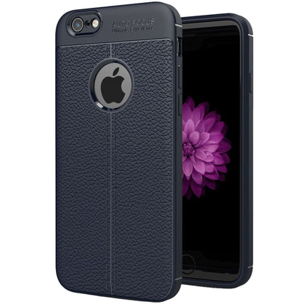 For iPhone 6 Plus & 6s Plus Litchi Texture TPU Protective Back Cover Case (navy)-garmade.com