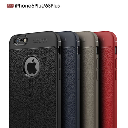 For iPhone 6 Plus & 6s Plus Litchi Texture TPU Protective Back Cover Case (navy)-garmade.com