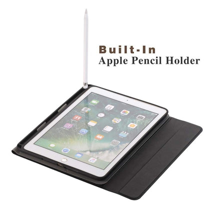 Detachable Bluetooth Keyboard + Horizontal Flip Leather Tablet Case with Holder & Pencil Holder for iPad Pro 9.7 inch, iPad Air, iPad Air 2, iPad 9.7 inch (2017), iPad 9.7 inch (2018) (Black)-garmade.com