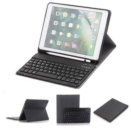 Detachable Bluetooth Keyboard + Horizontal Flip Leather Tablet Case with Holder & Pencil Holder for iPad Pro 9.7 inch, iPad Air, iPad Air 2, iPad 9.7 inch (2017), iPad 9.7 inch (2018) (Black)-garmade.com