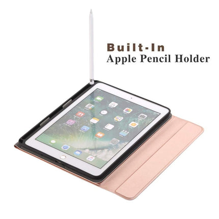Detachable Bluetooth Keyboard + Horizontal Flip Leather Tablet Case with Holder & Pencil Holder for iPad Pro 9.7 inch, iPad Air, iPad Air 2, iPad 9.7 inch (2017), iPad 9.7 inch (2018) (Gold)-garmade.com
