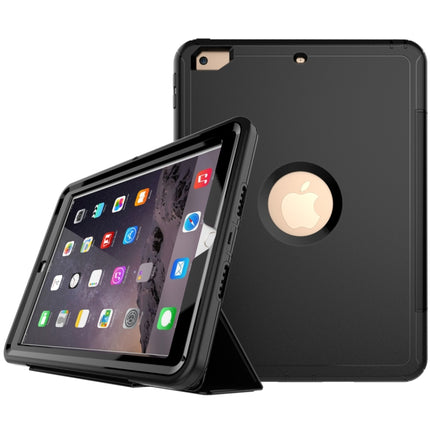 For iPad 9.7 (2018) & iPad 9.7 (2017) 3-fold Magnetic Protective Case with Smart Cover Auto-sleep & Awake Function(Black)-garmade.com