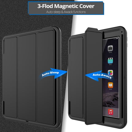 For iPad 9.7 (2018) & iPad 9.7 (2017) 3-fold Magnetic Protective Case with Smart Cover Auto-sleep & Awake Function(Black)-garmade.com