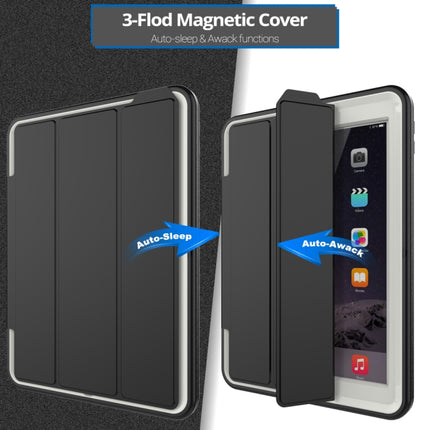 For iPad 9.7 (2018) & iPad 9.7 (2017) 3-fold Magnetic Protective Case with Smart Cover Auto-sleep & Awake Function(Grey)-garmade.com
