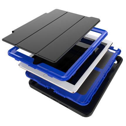 For iPad 9.7 (2018) & iPad 9.7 (2017) 3-fold Magnetic Protective Case with Smart Cover Auto-sleep & Awake Function(Blue)-garmade.com