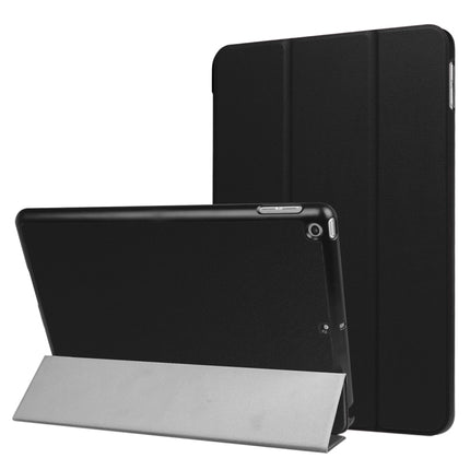 For iPad 9.7 (2018) & iPad 9.7 (2017) Custer Texture Horizontal Flip Leather Case with Three-folding Holder & Sleep / Wake-up Function(Black)-garmade.com