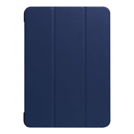 For iPad 9.7 (2018) & iPad 9.7 (2017) Custer Texture Horizontal Flip Leather Case with Three-folding Holder & Sleep / Wake-up Function(Dark Blue)-garmade.com