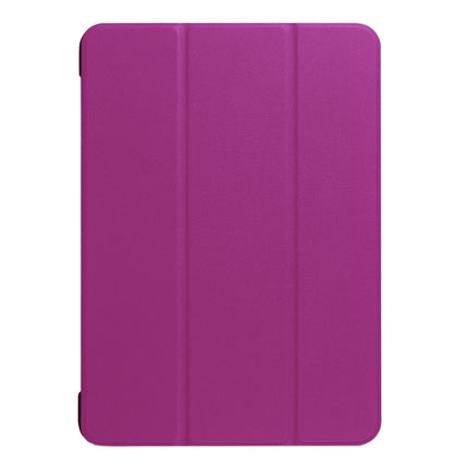 For iPad 9.7 (2018) & iPad 9.7 (2017) Custer Texture Horizontal Flip Leather Case with Three-folding Holder & Sleep / Wake-up Function(Purple)-garmade.com