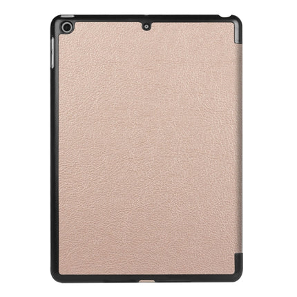 For iPad 9.7 (2018) & iPad 9.7 (2017) Custer Texture Horizontal Flip Leather Case with Three-folding Holder & Sleep / Wake-up Function(Rose Gold)-garmade.com