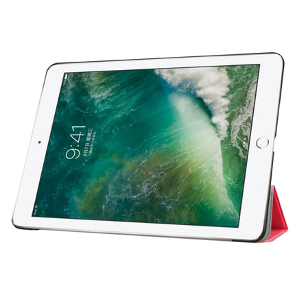 For iPad 9.7 (2018) & iPad 9.7 (2017) Custer Texture Horizontal Flip Leather Case with Three-folding Holder & Sleep / Wake-up Function(Red)-garmade.com
