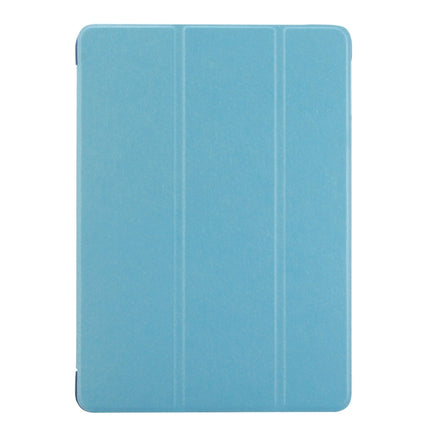 For iPad 9.7 (2018) & iPad 9.7 inch (2017) & iPad Air Silk Texture Horizontal Flip Leather Case with Three-folding Holder(Blue)-garmade.com