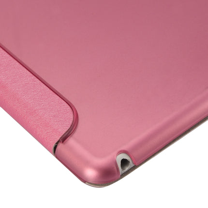 For iPad 9.7 (2018) & iPad 9.7 inch (2017) & iPad Air Silk Texture Horizontal Flip Leather Case with Three-folding Holder(Magenta)-garmade.com