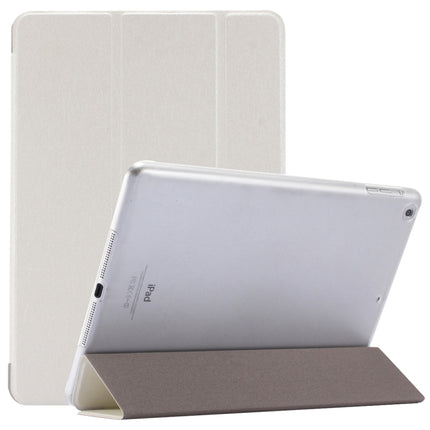 For iPad 9.7 (2018) & iPad 9.7 inch (2017) & iPad Air Silk Texture Horizontal Flip Leather Case with Three-folding Holder(White)-garmade.com