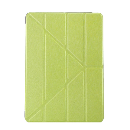 For iPad 9.7 (2018) & iPad 9.7 (2017) & iPad Air Silk Texture Horizontal Deformation Flip Leather Case with Three-folding Holder(Green)-garmade.com