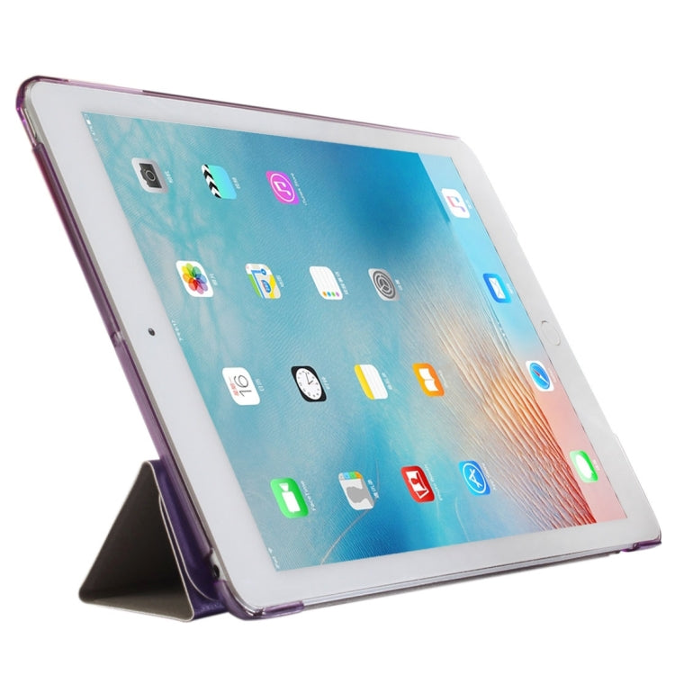 For iPad 9.7 (2018) & iPad 9.7 (2017) & iPad Air Silk Texture Horizontal Deformation Flip Leather Case with Three-folding Holder(Purple)-garmade.com