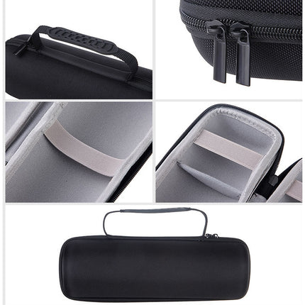 2 in 1 Hard PU Carry Zipper Storage Box Bag + Soft Silicone Cover for JBL Charge 3 Bluetooth Speaker with Shoulder Strap(Grey)-garmade.com