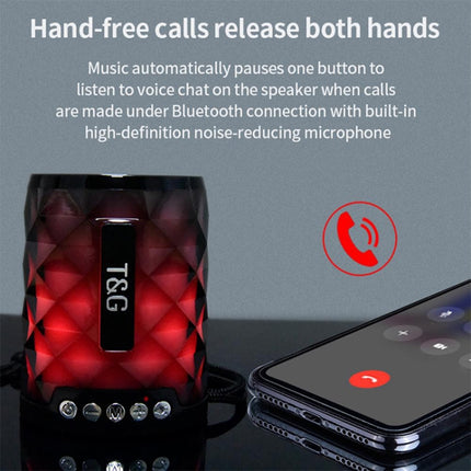 T&G TG155 Bluetooth 4.2 Mini Portable Wireless Bluetooth Speaker with Colorful Lights(Black)-garmade.com