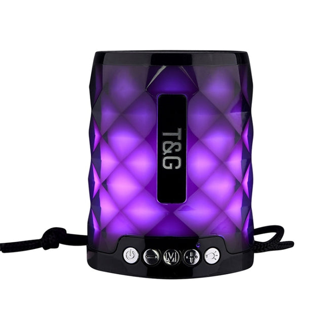T&G TG155 Bluetooth 4.2 Mini Portable Wireless Bluetooth Speaker with Colorful Lights(Black)-garmade.com