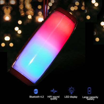 T&G TG157 Bluetooth 4.2 Mini Portable Wireless Bluetooth Speaker with Melody Colorful Lights(Black)-garmade.com