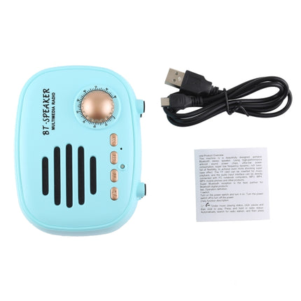 Q108 Retro Mini Wireless Bluetooth Speaker, Support Hands-free / TF Card / U disk / FM(Blue)-garmade.com