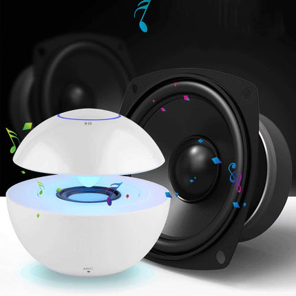 BT-118 Mini Wireless Bluetooth Speaker with Breathing Light, Support Hands-free / TF Card / AUX(White)-garmade.com
